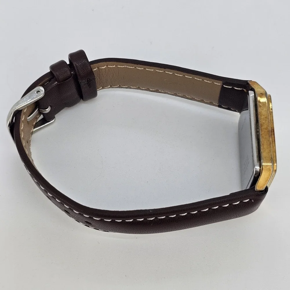 VTG‎ Timex Illusion Digital Men Watch 28MM New Brown Leather Bands New Battery